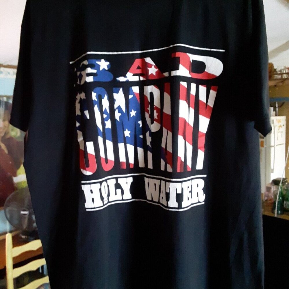 Vtg BAD COMPANY HOLY WATER 1990 WORLD TOUR T-SHIRT (XL) EXC Rock BRIAN HOWE RARE